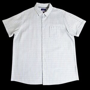 Apt. 9 Mens XL Short Sleeve Button Down Shirt Plaid HeiQ Smart Temp Cotton White